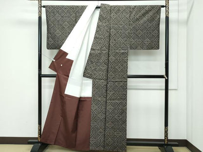平和屋本店●希少　本場大島紬　龍郷絣　逸品　CZAA5093s6