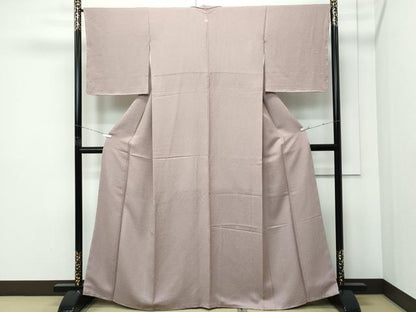 平和屋着物●極上　色無地　アッシュローズ色　舞葉地紋　逸品　未使用　CZAA5094s6