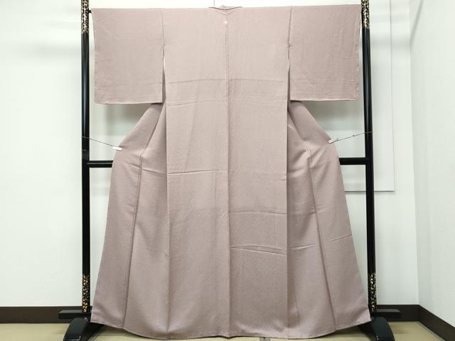 平和屋着物●極上　色無地　アッシュローズ色　舞葉地紋　逸品　未使用　CZAA5094s6