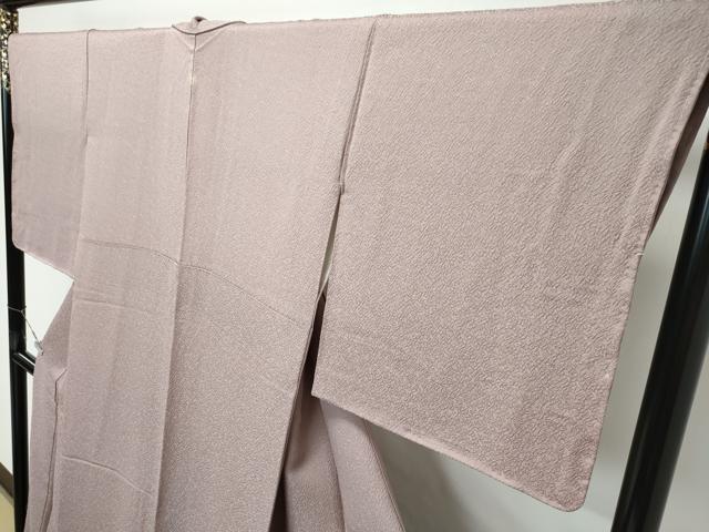 平和屋着物●極上　色無地　アッシュローズ色　舞葉地紋　逸品　未使用　CZAA5094s6