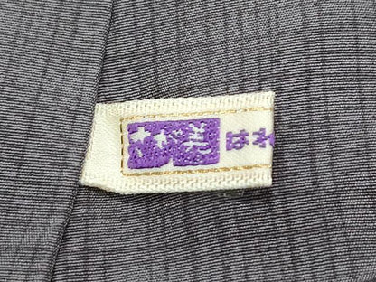 平和屋着物●極上　訪問着　紬地　総刺繍　刺し子　麻の葉文様　さが美扱い　消炭色地　逸品　未使用　CZAA5095s6