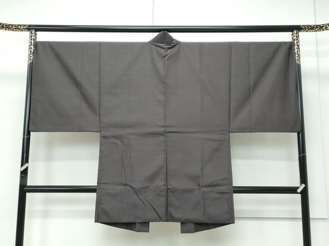 平和屋本店∞極上　男性　銀座もとじ　長羽織　紬地　海松茶色　たとう紙付き　逸品　CZAA5096s6