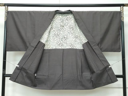平和屋本店∞極上　男性　銀座もとじ　長羽織　紬地　海松茶色　たとう紙付き　逸品　CZAA5096s6