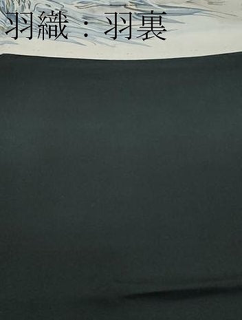 平和屋本店●極上　男性　黒紋付　長羽織セット　羽裏：虎　逸品　CZAA5098s6