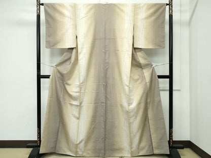 平和屋着物●極上　結城紬　奥順　はたおり娘　80亀甲　間道　逸品　未使用　CZAA5103s6