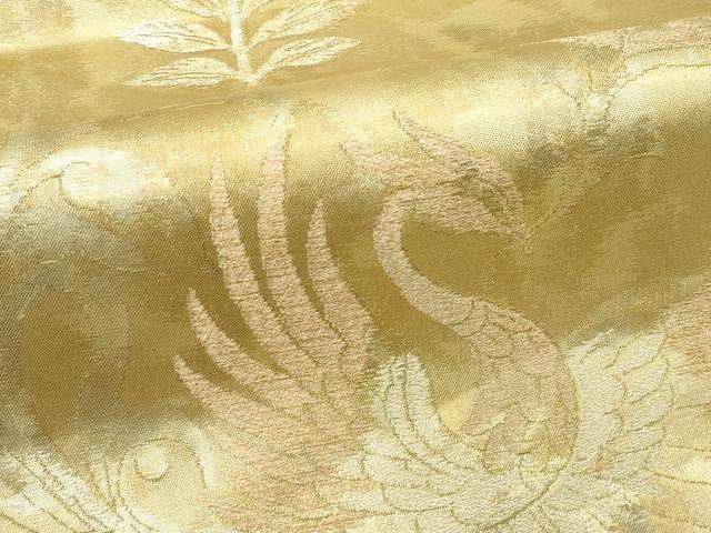 平和屋着物●極上　洛風林　工芸帯地　全通柄袋帯　花喰い鳥　金銀糸　逸品　CZAA5115s6
