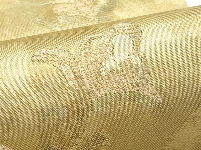 平和屋着物●極上　洛風林　工芸帯地　全通柄袋帯　花喰い鳥　金銀糸　逸品　CZAA5115s6