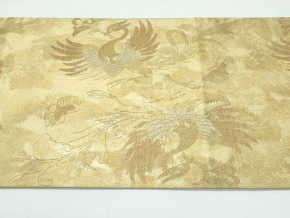 平和屋着物●極上　洛風林　工芸帯地　全通柄袋帯　花喰い鳥　金銀糸　逸品　CZAA5115s6