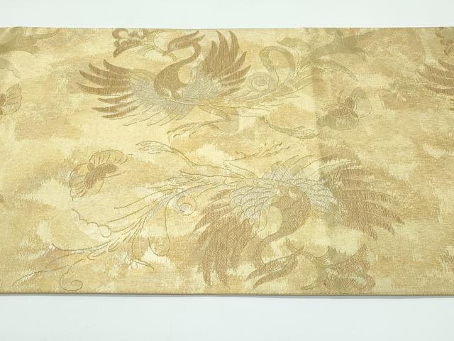 平和屋着物●極上　洛風林　工芸帯地　全通柄袋帯　花喰い鳥　金銀糸　逸品　CZAA5115s6