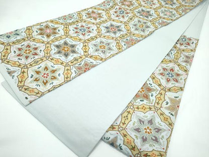 平和屋本店●極上　袋帯　総刺繍　中国三大刺繍　スワトウ相良刺繍　亀甲花文　金彩　逸品　CZAA5121s6