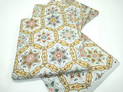 平和屋本店●極上　袋帯　総刺繍　中国三大刺繍　スワトウ相良刺繍　亀甲花文　金彩　逸品　CZAA5121s6
