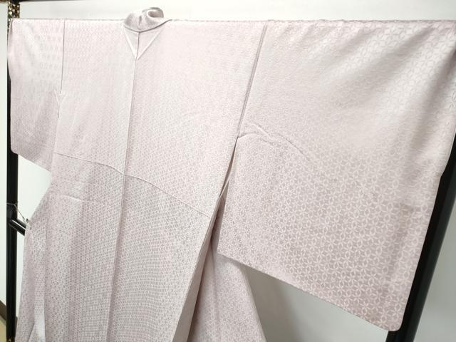 平和屋本店●極上　色無地　灰梅色　七宝地紋　逸品　CZAA5138s6