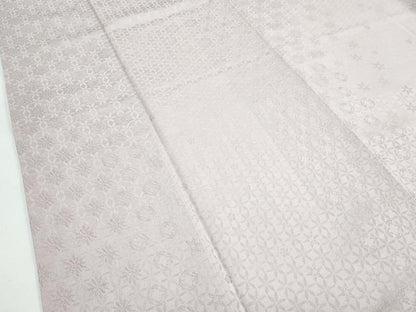平和屋本店●極上　色無地　灰梅色　七宝地紋　逸品　CZAA5138s6