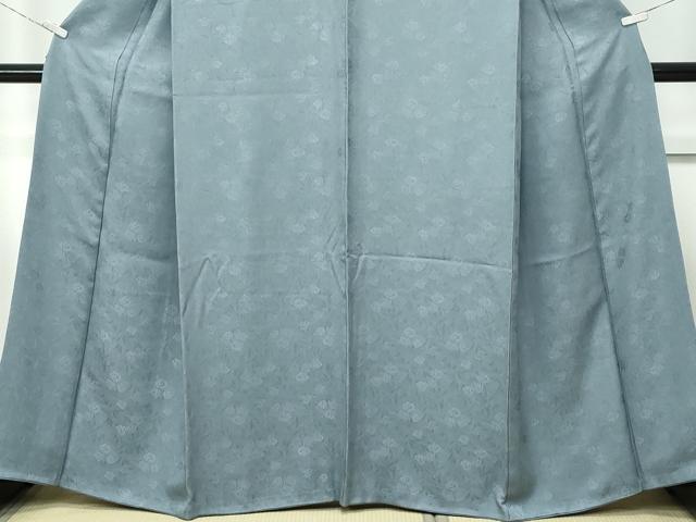 平和屋着物●極上　色無地　山鳩色　薔薇地紋　逸品　CZAA5139s6