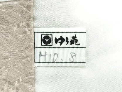 平和屋着物●極上　色無地　白橡色　横段吉祥唐草地紋　逸品　未使用　CZAA5140s6