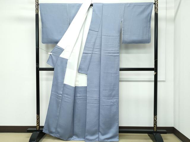 平和屋着物●極上　京友禅の人間国宝　上野為二監修　色無地　錫色　舞花地紋　逸品　未使用　CZAA5142s6
