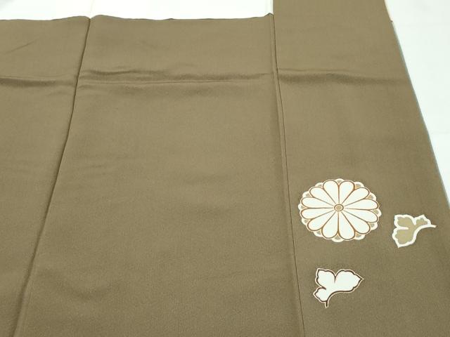 平和屋着物●極上　訪問着　菊　暈し染め　金彩　鬼しぼ縮緬　媚茶色地　逸品　CZAA5144s6