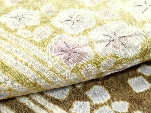 平和屋着物●極上　訪問着　絞り　流水舞花文　暈し染め　銀通し地　逸品　CZAA5145s6