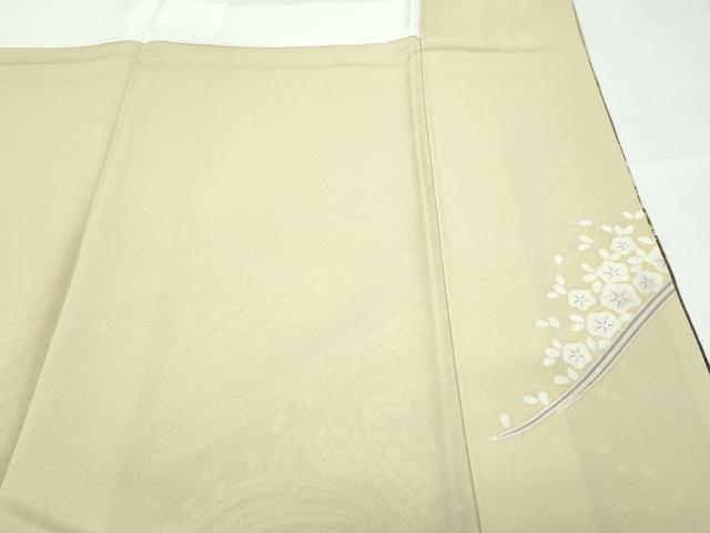 平和屋着物●極上　訪問着　絞り　流水舞花文　暈し染め　銀通し地　逸品　CZAA5145s6