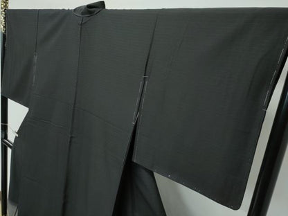 平和屋着物●極上　色留訪問着　紬地　霞文　黒地　金糸　ますいわ屋扱い　逸品　未使用　CZAA5146s6