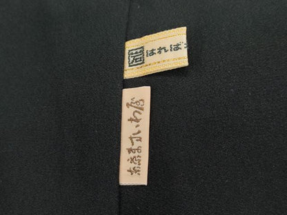 平和屋着物●極上　色留訪問着　紬地　霞文　黒地　金糸　ますいわ屋扱い　逸品　未使用　CZAA5146s6