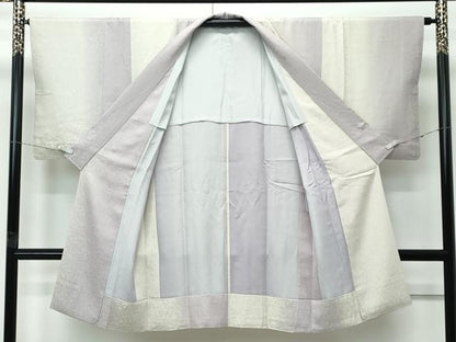 平和屋着物∞極上　道中着　ロング丈　単衣　お召地　葡萄唐草地紋　逸品　CZAA5160s6