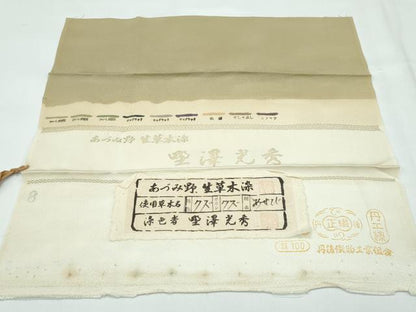 平和屋着物●極上　野澤光秀　あずみ野　生草木染　訪問着　藤花房　暈し染め　枯色地　反端付き　逸品　未使用　CZAA5161s6