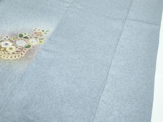 平和屋着物●極上　訪問着　辻が花　絞り　暈し染め　金通し地　灰青色地　逸品　未使用　CZAA5166s6