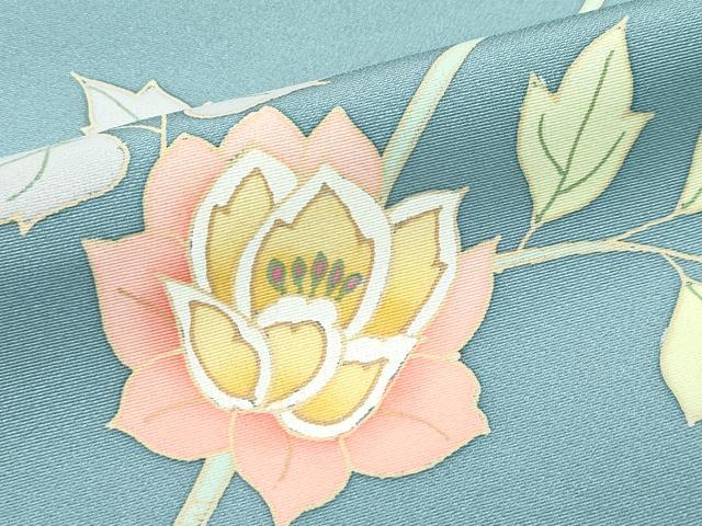 平和屋着物●極上　訪問着　友禅　枝花文　千草色地　逸品　未使用　CZAA5170s6