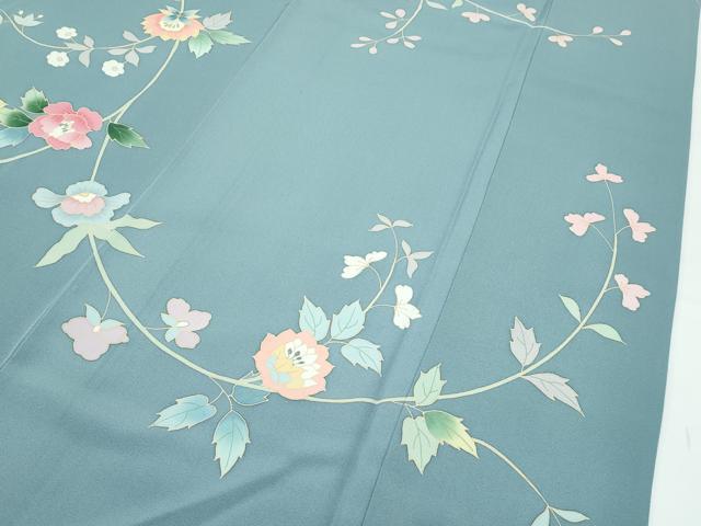 平和屋着物●極上　訪問着　友禅　枝花文　千草色地　逸品　未使用　CZAA5170s6
