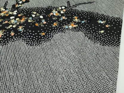 平和屋着物●極上　訪問着　総絞り　刺繍　枝花文　黒地　金糸　越後屋扱い　逸品　CZAA5172s6
