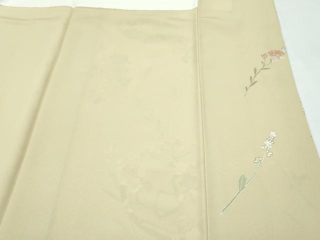 平和屋本店●極上　創業460年・千總　訪問着　刺繍　草花文　蛍暈し　金彩　ブロンド色地　逸品　CZAA5173s6