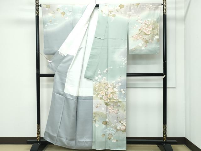 平和屋着物●極上　訪問着　駒刺繍　風景草花文　暈し染め　金彩　逸品　CZAA5176s6