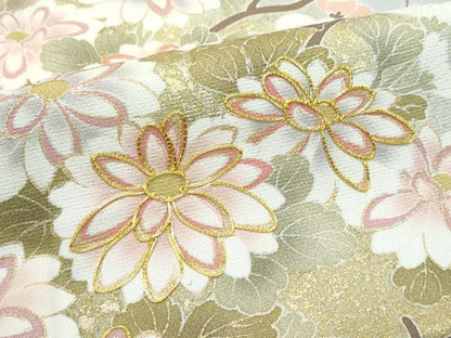 平和屋着物●極上　訪問着　駒刺繍　風景草花文　暈し染め　金彩　逸品　CZAA5176s6