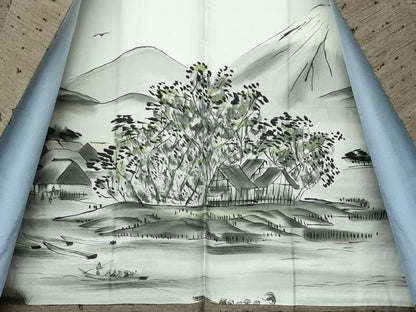 平和屋着物∞極上　男性　長羽織　髭紬地　灰汁色地　逸品　CZAA5181s6