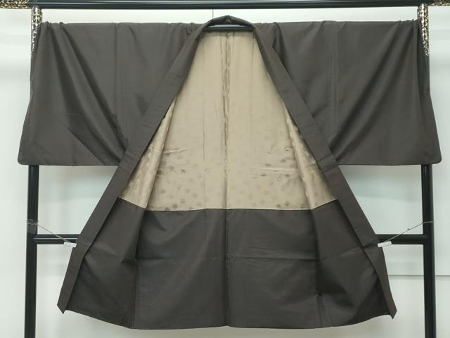平和屋着物∞極上　男性　キングサイズ　長羽織　紬地　涅色　逸品　CZAA5182s6