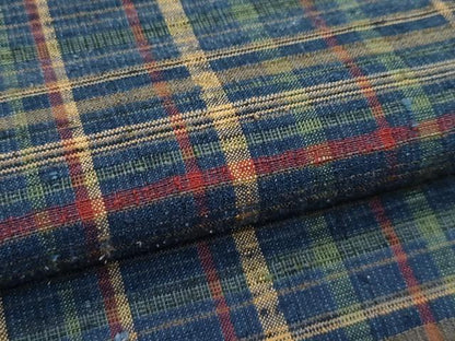 平和屋本店●極上　郡上紬　草木染　格子柄　逸品　CZAA5188s6