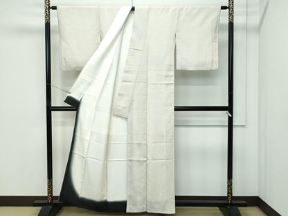 平和屋着物●極上　本塩沢　蚊絣　反端付き　逸品　CZAA5191s6