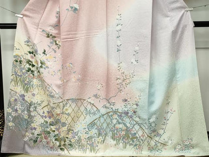 平和屋本店●極上　訪問着　籬草花文　暈し染め　金彩　逸品　未使用　CZAA5196s6