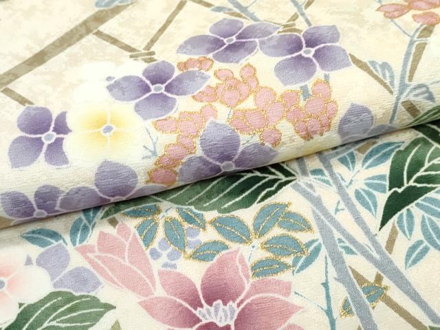 平和屋本店●極上　訪問着　籬草花文　暈し染め　金彩　逸品　未使用　CZAA5196s6