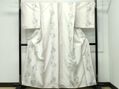 平和屋本店●極上　本場大島紬　白大島　９マルキ　雪輪草花文　やまと誂製　逸品　CZAA5202s6