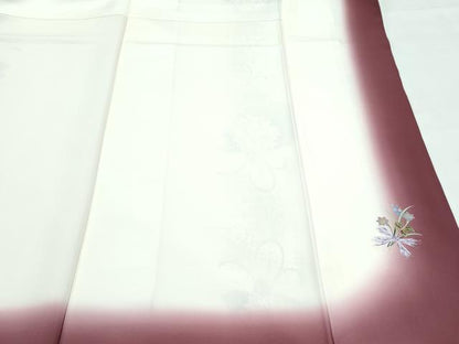 平和屋本店●極上　本場大島紬　白大島　９マルキ　雪輪草花文　やまと誂製　逸品　CZAA5202s6