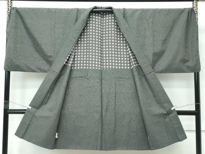 平和屋着物∞極上　男性　長羽織　キングサイズ　むすび紬　凛　藍海松茶色　東急百貨店扱い　反端付き　逸品　CZAA5205s6