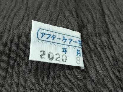 平和屋着物∞極上　男性　長羽織　キングサイズ　ふくれ織　杢目文様　海松茶色　逸品　CZAA5206s6