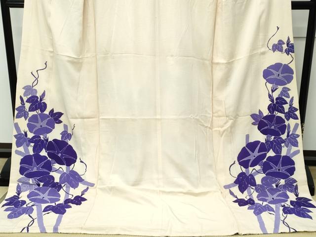 平和屋本店＊極上 夏物 訪問着 お引きずり・お引き摺り 舞妓 芸妓 絽縮緬 朝顔 八掛付き 逸品 CZAA5210s6