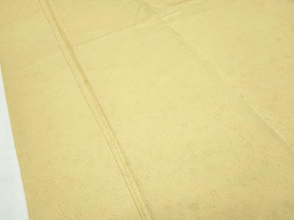 平和屋着物●極上　色無地　卵色　草花風景地紋　ますいわ屋扱い　逸品　未使用　CZAA5213s6