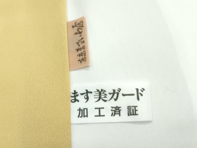 平和屋着物●極上　色無地　卵色　草花風景地紋　ますいわ屋扱い　逸品　未使用　CZAA5213s6