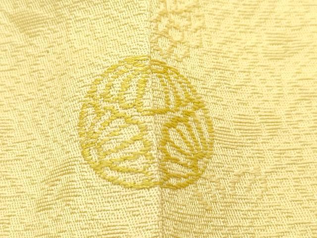 平和屋着物●極上　色無地　卵色　草花風景地紋　ますいわ屋扱い　逸品　未使用　CZAA5213s6