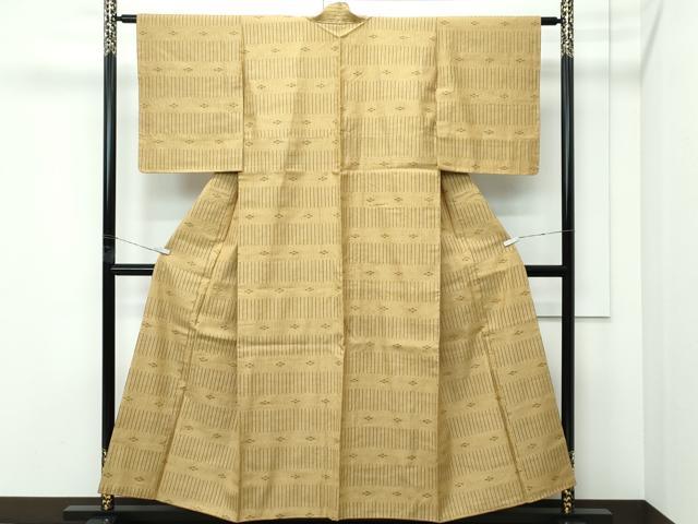 平和屋本店●極上　国指定重要無形文化財　本場久米島紬　山城智子作　手織　泥染　草木染　証紙付き　逸品　未使用　CZAA5219s6