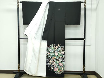 平和屋着物●極上　本加賀友禅作家　染元千紅代表　寺西一紘　黒留袖・長襦袢セット　花籠文　逸品　未使用　CZAA5223s6